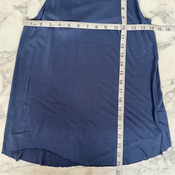 LNA blue tank top rounded raw hem modal size small - Picture 4 of 6